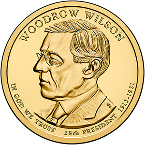 2013 (P) Presidential $1 Coin - Woodrow Wilson
